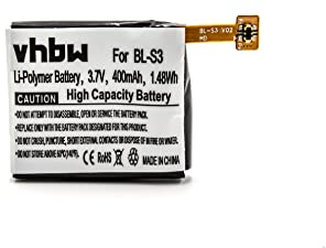 vhbw 1x Akku Ersatz für LG EAC62618501, BL-S3 für Smartwatch Uhr Fitnessarmband (400 mAh, 3,7 V, Li-Polymer)