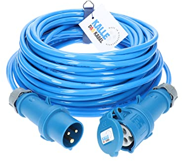 CEE-Verlängerung 230V H07BQ-F 3G 2,5 mm² Vollpur-Premium-Leitung von KALLE DAS KABEL für Industrie BAU Boot Womo Camping 5 Meter