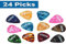 CASCHA HH 2191 Guitar Picks 24er Set - Plektrum für Akustik-Gitarre E-Gitarre Ukulele Bass - hochwertige Plektren in 3 verschiedenen Stärken - aus abriebfestem Celluloid - Guitar Pick Set 24 Stück