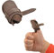 ZSHJGJR Leder Bogenschießen Finger Tab Daumenschutz Bogensport Handschuhe Fingerschutz Daumenring (Braun)