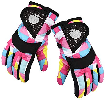 Chou 1 Paar Winter Skihandschuhe Kinder Wasserdicht,Warme Kinderhandschuhe,Vollfingerhandschuhe Sport, Skifahren, Radfahren,3-7 Jahre