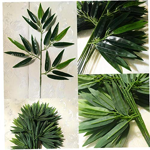 Aisoway Feuilles De Bambou Artificielles Plantes Vertes Verdure Feuilles pour Home Hôtel Bureau Décoration