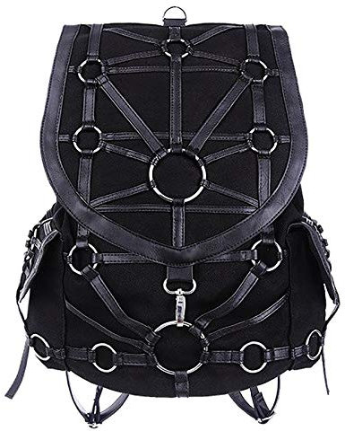 Restyle Damen O-Ring Gurt Rucksack - Schwarz, One Size