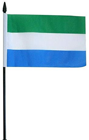 Bandera de Sierra Leona pequeña de 15,2 x 10,1 cm