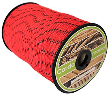 Cordamarket 8mm, Corda drizza Unisex-Adulto, Rosso, 50mts