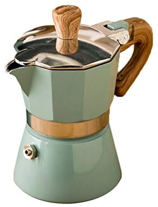 Rsoamy Máquina de café, cafetera Italiana de Filtro Moka Espresso de Aluminio (6 Tazas, 300 ml)