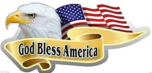Sticker-Designs 10cm! Klebe-Folie Wetterfest Made-IN-Germany GOD Bless America Eagle See-Adler Flag Flagge Fahne UV&Waschanlagenfest Auto-Aufkleber Profi-Qualität! F830