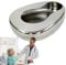Stainless Steel Bed Pans With Lid, Bedridden Paralyzed Elderly Care Bedpan Toilet, Adult Men And Women Elderly Pregnant Urinal,Silver-Withoutcover