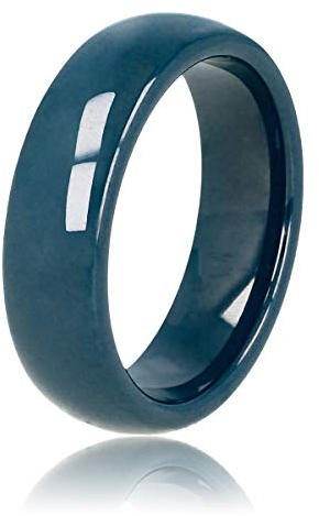My Bendel Unzerbrechlicher Keramikring blau 6 mm- Keramikring für Frauen - Ring ist unzerbrechlich und verfärbt sich nicht - Bleibt glänzend und krazt nicht - mit Luxuriösen Geschenkverpackung