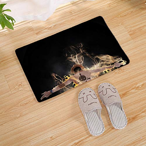 RQJOPE Badematte Fußabtreter Cartoon One Piece Print Moderne Fußmatte Einlegesohle Küchenteppich Innen Bad rutschfeste Fußmatte Weihnachtsfeier-Haupt Dekoration Geschenke-60x90cm