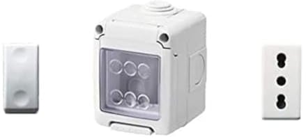 GEWISS - DY01003 Contenitore per apparecchi 27 Combi protetto 2 Posti grigio RAL 7035 IP55 con Nr. 1 Presa Bivalente bianca, Nr. 1 Deviatore bianco
