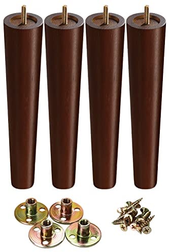 GOSCHE Holz M枚belbeine 30cm Holz Stuhl Tischbeine 4er Set Braun Moderner Stil M枚belf眉脽e f眉r Bett Schrank Couch Schrank Sessel Familie DIY Sofa Beine