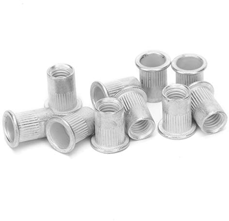 TenNuoDa Nietmuttern Set, 200 StüCk Aluminium Nietmuttern Modell M8 Blindnieten Vertikale Kornmutter Schrauben Muttern Flachkopfnietsatz FüR MöBel Und Dekoration.
