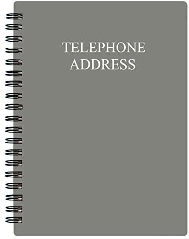 Telephone Address & Birthday Book with Tabs, Address Log Book for Contacts, with Phone Numbers, Addresses, Birthday & Password. Alphabetical A-Z Organizer, Grey, 5x7 inch