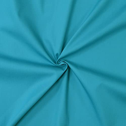 designers-factory Popeline Stoff aus 100% Baumwolle - Erhältlich in über 20 Farben - Verkauft nach Stücken - Baumwollstoff uni (1m x 1m46, Petrole blau)