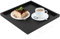 Schwarzes Massivholz Teetablett, Schwarzes Rechteckiges Serviertablett Holz Handgefertigtes Dekorative Teetablett für Tee Kaffee Snacks Speisen (30 x 30 cm)