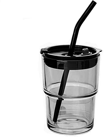 BLUEPOLAR Gobelet isotherme épais de 400 ml avec paille et couvercle de transport scellé, tasse à café glacé (gris)