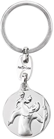 Fritz Cox Schlüsselanhänger Christophorus silber | Beschützer für die Reise | aus Metall | 3cm