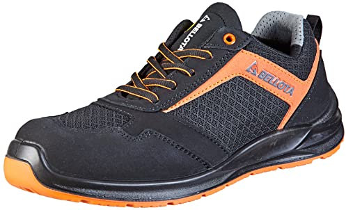 Bellota FTW0538BOS1P - Zapato de Seguridad Flex Nitro de Hombre y Mujer (Talla 38) Ligero, Transpirable y Extra Acolchado, Negro Naranja