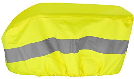 P4B | Regenschutz Fahrradkorb - M - für Körbe bis 41x31x19 cm | Fahrrad Korbabdeckung | Reflex Neongelb | Wasserabweisende Fahrradkorb Abdeckung mit Reflexstreifen | Fahrradkorbabdeckung