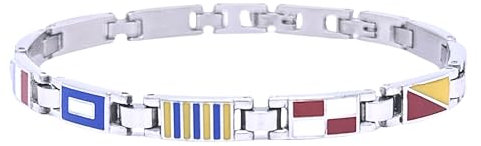 bracciale con bandiere nautiche uomo acciaio (tipo8)