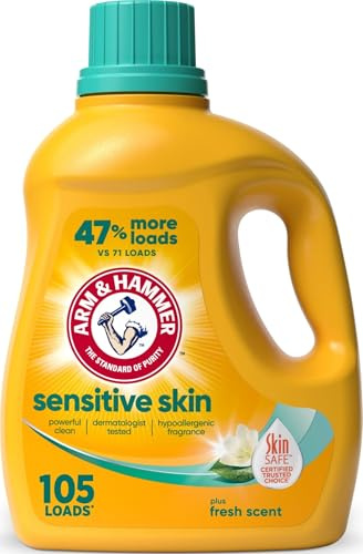 Arm & Hammer Sensitive Skin Plus Fresh Scent, 105 Waschladungen, flüssiges Waschmittel, 300 ml