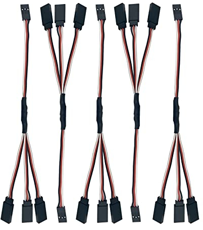 5pcs JR Y Stecker Servo Verlängerungskabel 3 Pin JR Stecker Splitter 1 männlich zu 3 weiblich Servo Y Verlängerung Stecker für RC Modelle Autos Flugzeug Helikopter Drohne