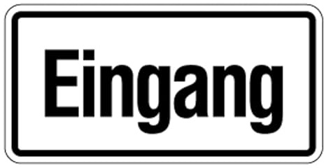Aufkleber Hinweis „Eingang“ Gebäudekennzeichnung Schild Folie selbstklebend schwarz/weiß | Größe wählbar Made in Germany, Größe: 40x20cm