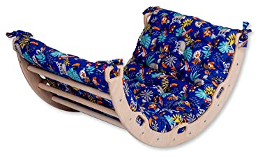 Kidodido Kletterbogen –Montessori – Bogen mit Kissen | Wippe für Drinnen | Bogenwippe für Kinder | Unisex Drinnen und Draußen Kleinkind Kletter Bogen (Klein Kletterbogen mit Wald Kissen)