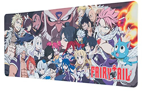 Grupo Erik Gaming Mauspad XXL Fairy Tail - Gaming Mousepad XL - Gaming Mousepad XXL - Mauspad Groß - rutschfeste Unterseite, Wasserabweisend und verstärkte Kanten Mousepad Gaming Rot