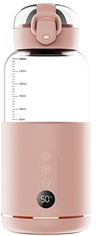 HUIOP Chauffe-Eau portatif,Chauffe-Eau Portable pour Formule bébé Capacité de 300 ML Contrôle précis de la température Batterie intégrée Chauffe-Eau instantané sans Fil Bouilloire électrique pour
