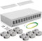 HB-DIGITAL Kit : boîtier de panneau de brassage à 12 ports pour modules Keystone + 12 prises femelles RJ45 Cat.8 Keystone pour installation réseau compatible avec câble de pose LAN Ethernet | Gris