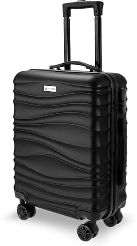AVIO Wave Cabin Suitcase 55x40x20cm – Lightweight Hard Shell Carry-On with Spinner Wheels, 3-Digit Lock & Organiser Pockets – Fits Ryanair, easyJet, Jet2