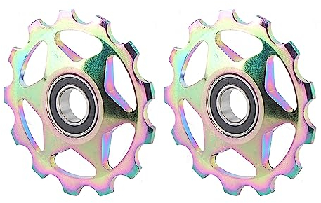 2PCS 11T Schaltwerk Riemenscheibe Aluminiumlegierung Riemenscheibe Stützrad für Schaltwerk Oil Slick Farbmuster
