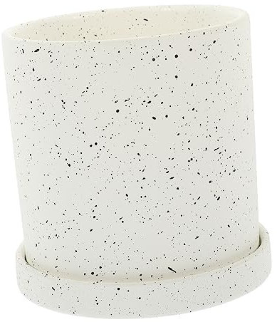 CIYODO Pot De Fleur Conteneur De Plante Cylindrique Pots De Cactus en Plein Air Contenants pour Plantes Pots pour Plantes D'intérieur Outils Bureau Pot en Terre Cuite Blanche Céramique
