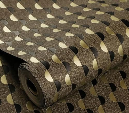 DYETEE Modern Minimalist Dark Brown Polka Dot Wallpaper Light Luxury Bedroom Living Room Tv Background Striped Wallpaper White