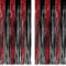 Lametta Vorhang Schwarz Rot - Metallic Luftschlangen Fransen Vorhänge Fotowand Hintergrund für Piraten Stranger Casino Las Vegas Ladybug Musical Rockabilly Zirkus Halloween Hexen Geburtstag Party