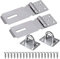 Sheryl&Rain 2 Sets Door Padlock Hasp and Staple Heavy Duty, 4 Inch & 5 Inch Silver Shed Door Latch Hasps, Stainless Steel Metal Gate Lock Hasp, Door Latches for External Doors Clasp Lock Hasps
