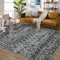 LuxFocus Modern Teppich Mit Geometrischem Muster - Boho Kurzflor für Schlafzimmer und Wohnzimmer - Maschinenwaschbarer Bodenbelag, Anti-Rutsch, Schwarz 160x230 cm