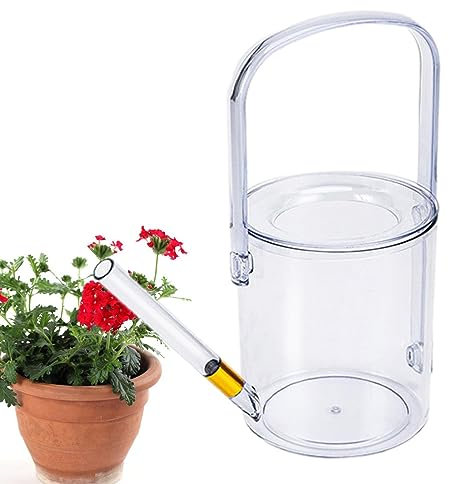 tongfeng Regadera de flores | Regadera transparente de 1000 ml para regar | Herramientas de riego para interiores y exteriores para sala de estar, jardín, parque, pasillo, balcón, sala de estudio
