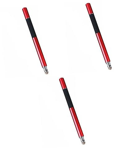 HOMSFOU 3pcs 2 1 Capacitive Stylus Pen 2-in-1 Disc Fiber Tip Stylish Design for Tablets Cell Phones