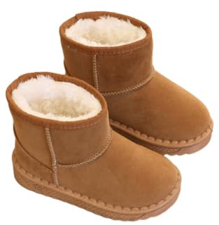 ENEN Bottes de Neige pour Fille et Garçon, Enfant Bottines d'hiver Antidérapant Chaussures Chaud Doublé Bottines Imperméables pour Extérieur Randonnée