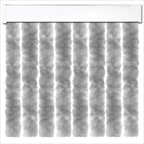 P T PERTONI TENDE Chenille-Vorhang für Wohnwagen (Länge 230 x Breite 120 cm, Grau)