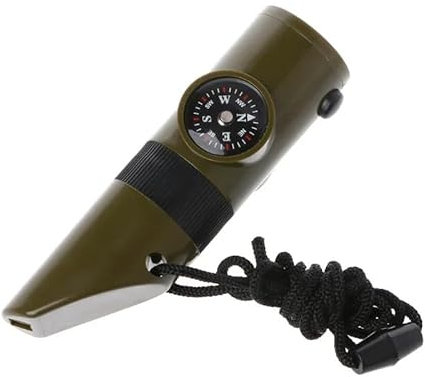 Sifflet Boussole thermomètre Lampe de Poche loupe Outils Multifonctions d'extérieur