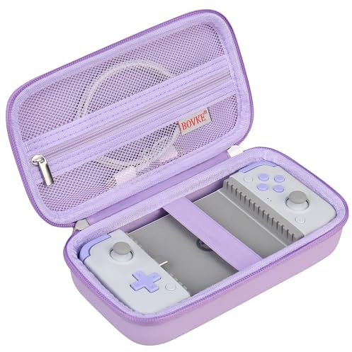 BOVKE Tragetasche für GameSir X2s Typ-C Mobile Gaming Controller, GameSir X2s Mobile Handheld Gaming Controller Halter mit zusätzlichem Platz für Ladekabel, Stick Covers, lila