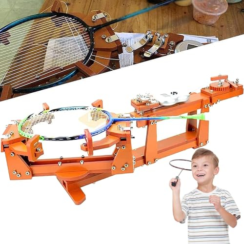 YANGYMM Komfortable Elektronische Besaitungsmaschine, 6-Punkt-Fixierte 60-Pfund-Badminton-Saitenmaschine/Digitalanzeige, Rutschfester Griff, Fix-Reststring-Werkzeuge, für Squash, BadmintonschläGer