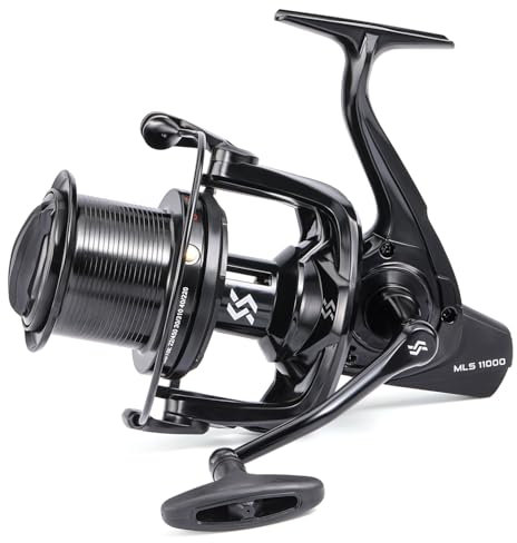 Sougayilang Surf Angeln Rolle, 13+1BB Edelstahl Surf Spinnrolle, 11000/12000 Serie mit super starkem Drag, übergroße Schnurkapazitätsspule für Salzwasser/Süßwasser Wels Karpfen Angelrollen-11000