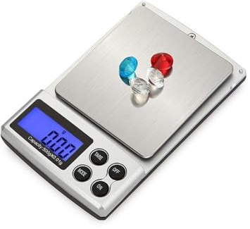 Mini Digitalwaage, 2000g/0.1g Küchenwaage Feinwaage mit LCD Display, 5 Einheiten Tara Funktion Taschenwaage für Schmuck, Kaffee, Münze, Herb