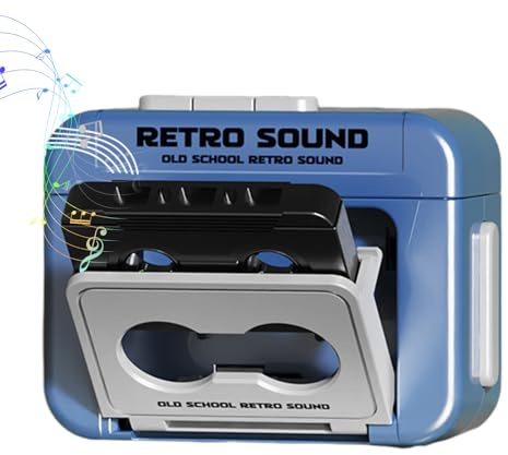 Petit Porte-clés Cassette avec Pendentif Boîte à Musique | Design Vintage d'Enregistreur | Décoration Compacte pour Sacs à Dos, Sacs, Téléphones Portables