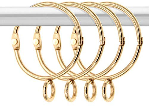 Sessleger 20 Stück Vorhangringe zum Öffnen und Öffnen, offen und geschlossen, aus Metall, rostfrei, mit Öse für Broschen mit Haken (1,5 )